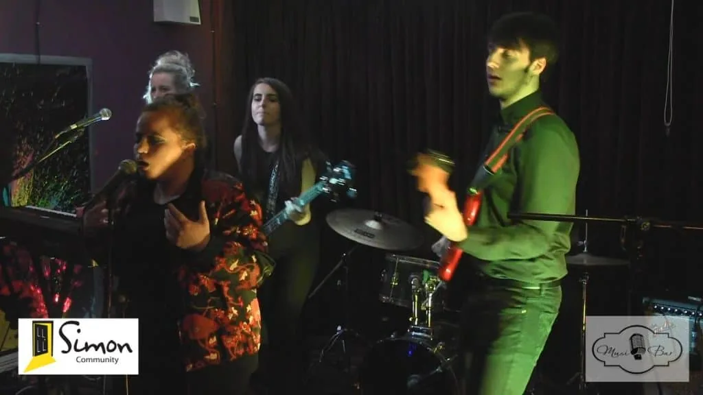 Artists performing at one of the Simon Gigs charity nights
